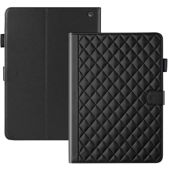 Allytechgroup Case for Amazon Fire HD 10 Tablet (13th Generation, 2023 Release) with Pencil Holder and Card Pockets, PU Leather Multi-Angle Viewing Kickstand Magnetic Clasp Folio Cover, Black