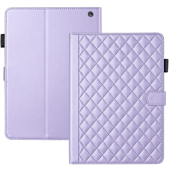 Allytechgroup Case for Amazon Fire HD 10 Tablet (13th Generation, 2023 Release) with Pencil Holder and Card Pockets, PU Leather Multi-Angle Viewing Kickstand Magnetic Clasp Folio Cover, Purple