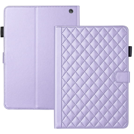 Allytechgroup Case for Amazon Fire HD 10 Tablet (13th Generation, 2023 Release) with Pencil Holder and Card Pockets, PU Leather Multi-Angle Viewing Kickstand Magnetic Clasp Folio Cover, Purple