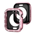 thumbnail image 1 of Allytechgroup Case for Apple Watch Series 10 46mm, Bling Sparkly Diamond Rhinestones Support Wireless Charging No Screen Protector Shockproof Case for iWatch Series 10 46mm, Pink, 1 of 6