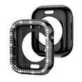 thumbnail image 1 of Allytechgroup Case for Apple Watch Series 6/5/4/SE 44mm, Bling Sparkly Diamond Rhinestones Support Wireless Charging No Screen Protector Shnockproof Case for iWatch Series 6/5/4/SE 44mm, Black, 1 of 6