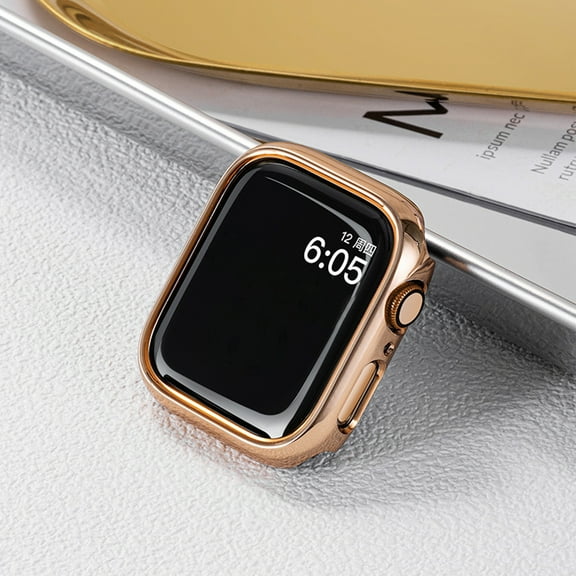 Allytechgroup Case for Apple Watch Series 6/Series 5/Series 4/SE 44mm, Hard Shell Bumper Anti-Scratch Protective (No Screen Protector) Case Cover for Apple Watch Series 6 5 4 SE 44mm, Rosegold
