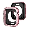 thumbnail image 1 of Allytechgroup Case for Apple Watch Series 9/8/7 41mm, Bling Sparkly Diamond Rhinestones Support Wireless Charging No Screen Protector Shnockproof Case for iWatch Series 9/8/7 41mm, Pink, 1 of 6