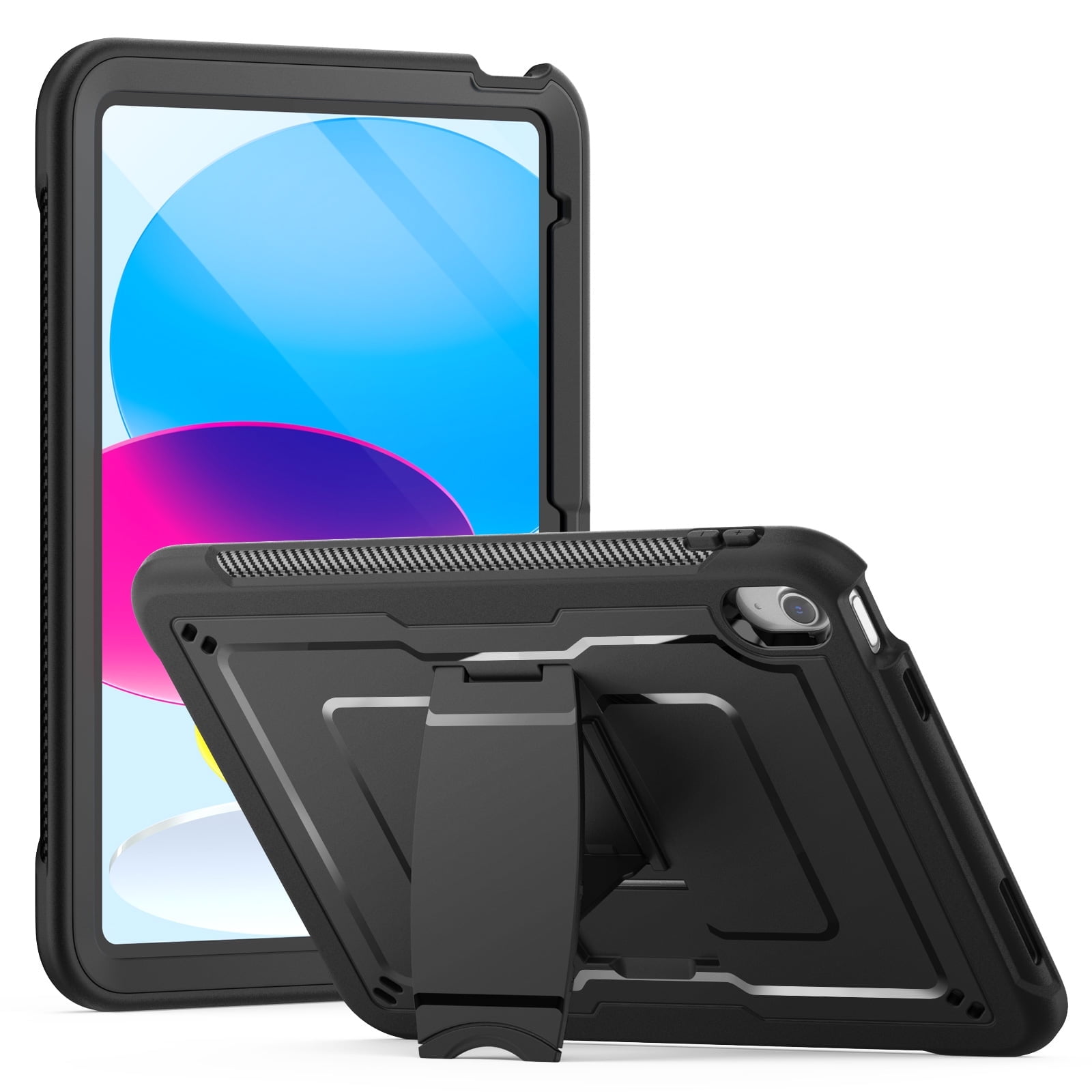 Allytechgroup Case for Apple iPad (A16) 11th Generation 11 inch 2025 Model with Pencil Holder/Kickstand Hard PC + Soft TPE Bumper Rugged Slim Stand Shockproof Shell Heavy Duty Protection Cover, Black