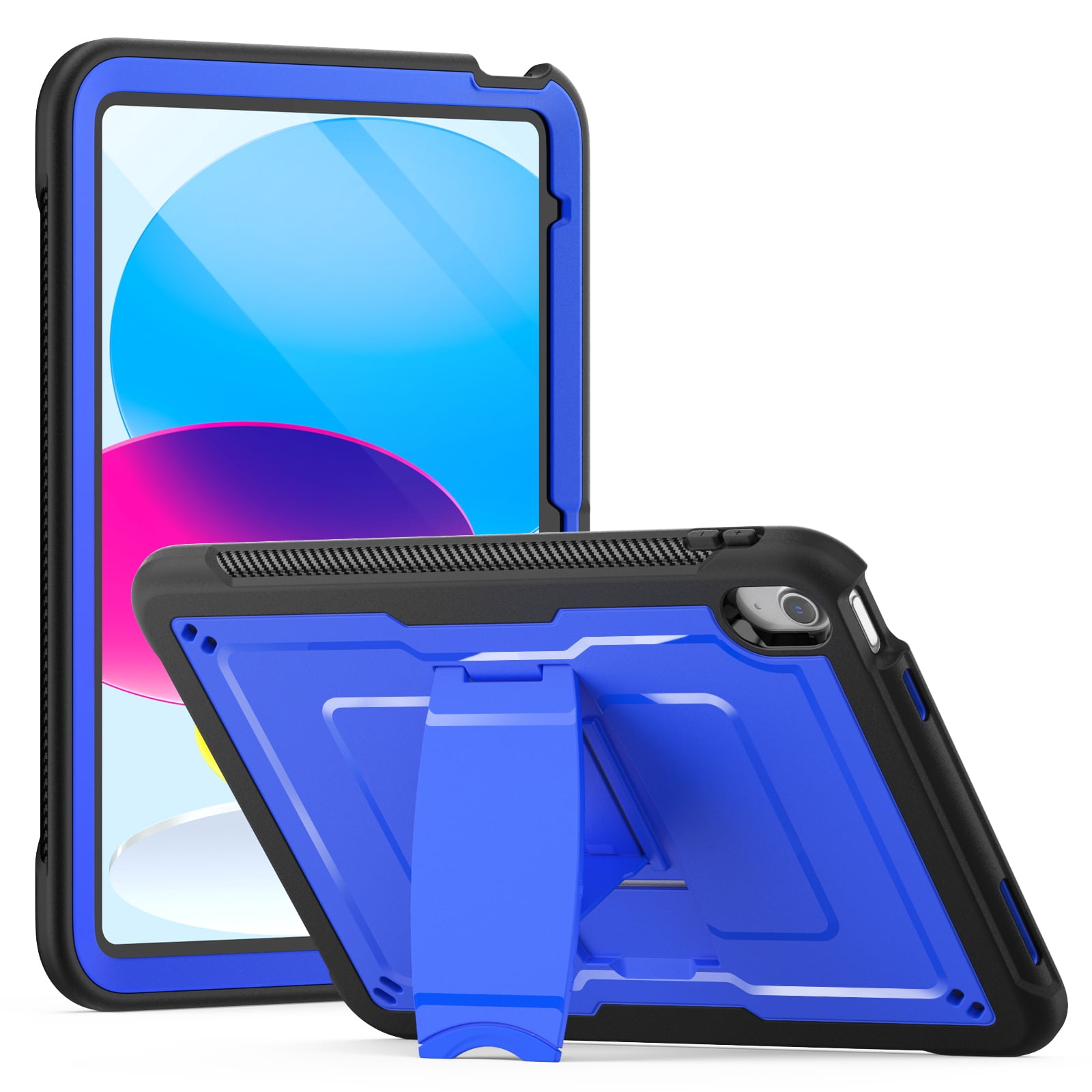 Allytechgroup Case for Apple iPad (A16) 11th Generation 11 inch 2025 Model with Pencil Holder/Kickstand Hard PC + Soft TPE Bumper Rugged Slim Stand Shockproof Shell Heavy Duty Protection Cover, Blue