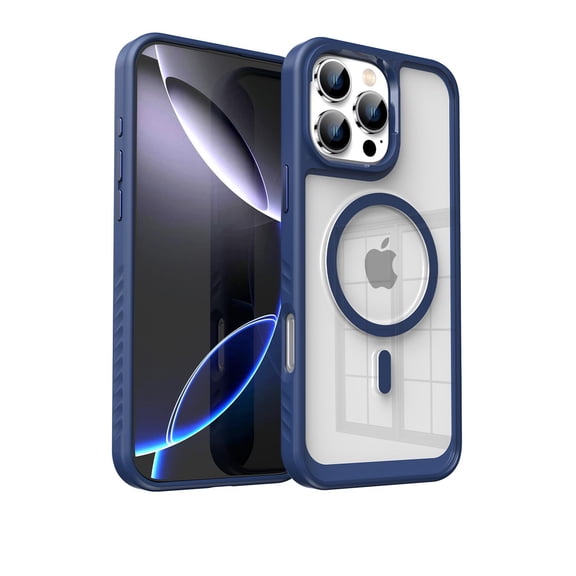 Allytechgroup Case for Apple iPhone 15, Compatible with MagSafe Military Grade Drop Protection Strong Mangetic Scratch-Resistant Anti-Yellow Clear Back Phone Cover with TPU Bumper, Royalblue