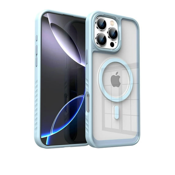 Allytechgroup Case for Apple iPhone 15, Compatible with MagSafe Military Grade Drop Protection Strong Mangetic Scratch-Resistant Anti-Yellow Clear Back Phone Cover with TPU Bumper, Lightblue