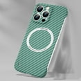 thumbnail image 1 of Allytechgroup Case for Apple iPhone 16 Plus, Thin Frameless Carbon Fiber PC Shock Absorption Bumper Case Cover for Apple iPhone 16 Plus Compatible with Magsafe Charging, Green, 1 of 4
