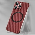 thumbnail image 1 of Allytechgroup Case for Apple iPhone 16 Pro, Thin Frameless Carbon Fiber PC Shock Absorption Bumper Case Cover for Apple iPhone 16 Pro Compatible with Magsafe Charging, Red, 1 of 4