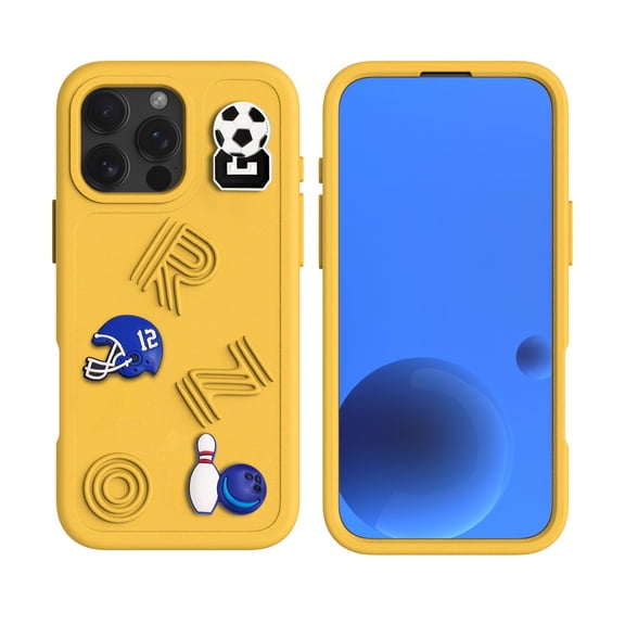 Allytechgroup Case for Apple iPhone 17 Pro Max, Slim Llightweight Durable Soft EVA Foam Shockproof Back Shell Anti-Slip Drop Proof Heavy Duty Protection Cute Cartoon Protective Phone Cover, Yellow