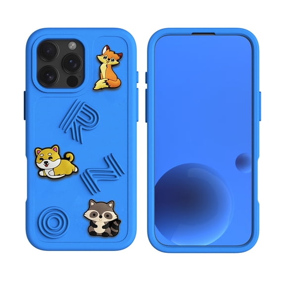 Allytechgroup Case for Apple iPhone 17, Slim Llightweight Durable Soft EVA Foam Shockproof Back Shell Anti-Slip Drop Proof Heavy Duty Protection Cute Cartoon Protective Phone Cover, Blue