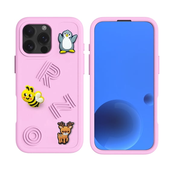Allytechgroup Case for Apple iPhone Air, Slim Llightweight Durable Soft EVA Foam Shockproof Back Shell Anti-Slip Drop Proof Heavy Duty Protection Cute Cartoon Protective Phone Cover, Pink