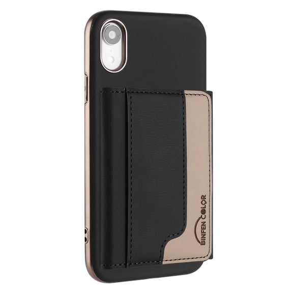 Allytechgroup Case for Apple iPhone XR, 2-in-1 Detachable Wallet Shell Magnetic RFID Blocking Case [Compatible with MagSafe] Stand PU Leather TPU Cover with Credit Card Slots/Cash Pockets, Black