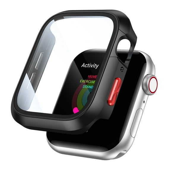 Allytechgroup Case Compatible for Apple Watch Series 3/2/1 38mm Screen Protector, Full Hard PC Scratch Resistant Bumper Protective Cover for iWatch Series 3/2/1 38mm, Black