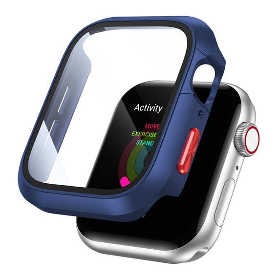 Allytechgroup Case Compatible for Apple Watch Series 9/8/7 41mm Screen Protector, Full Hard PC Scratch Resistant Bumper Protective Cover for iWatch Series 9/8/7 41mm, Blue