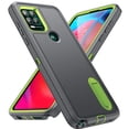 thumbnail image 1 of Allytechgroup Case Compatible with Motorola Moto G Power (2025) with Hidden Kickstand, [Military Grade Drop Protection] Soft TPU Hard PC Bumper Non-Slip Shockproof Protective Case, Gray+Green, 1 of 8