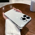 thumbnail image 1 of Allytechgroup Case Compatible with iPhone 12 Pro Max, Luxury Plating Full Camera Lens Protection Shockproof Slim Thin Case Cover for iPhone 12 Pro Max, White, 1 of 6