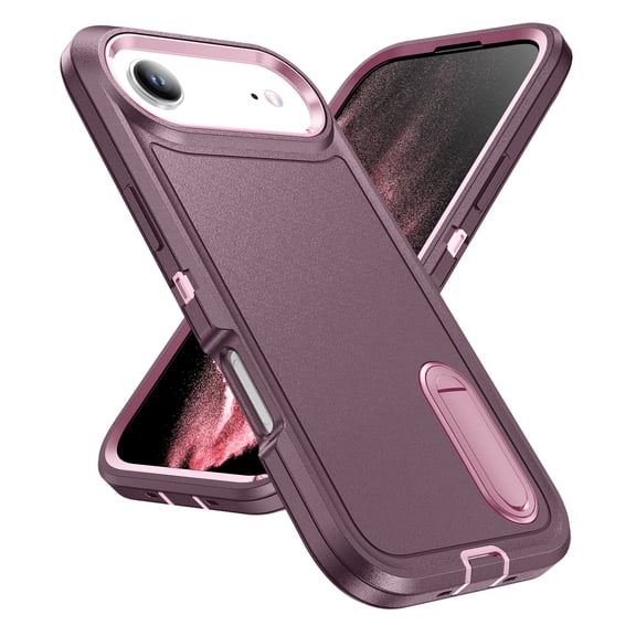 Allytechgroup Case Compatible with iPhone Air with Hidden Kickstand, [Military Grade Drop Protection] Soft TPU Hard PC Bumper Non-Slip Shockproof Full Protective Case, Purple+Pink
