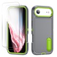 thumbnail image 1 of Allytechgroup Case Compatible with iPhone Air with Hidden Kickstand, [Military Grade Drop Protection] Soft TPU Hard PC Bumper Non-Slip Shockproof Full Protective Case, Gray+Green, 1 of 8
