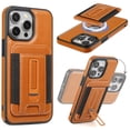 thumbnail image 1 of Allytechgroup Case For iPhone 15 Pro, 2 in 1 Magnetic Detachable Shockproof Case,PU Leather Cover with Card Slot For iPhone 15 Pro, Brown, 1 of 4