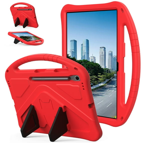 Allytechgroup Case for Galaxy Tab S10 FE Plus 13.1-inch 2025, kids Case for Samsung Tab S10FE+, Shockproof Protective Cover with Handle Stand for Samsung Galaxy Tab S10 FE+/ S10 FE Plus Case, Red