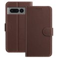 thumbnail image 1 of Allytechgroup Case for Google Pixel 7 Pro with Credit Card Slot, Slim Luxury PU Rugged Non-Slip Grip Shockproof Bumper Full Body Protective Cover Men Women Phone Case for Google Pixel 7 Pro, Brown, 1 of 9