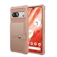 thumbnail image 1 of Allytechgroup Case for Google Pixel 7A, Flip Card Pocket Feature Magnetic Car Mount Shockproof Anti-drop Heavy Duty Protective Case for Google Pixel 7A 2024, Rosegold, 1 of 7