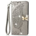 thumbnail image 1 of Allytechgroup Case for Google Pixel 9 / 9 Pro, Bling Sparkly Diamond PU Leather Phone Case with Credit Card Slot Wirst Strap Support Wireless Charging Shockproof Bumper for Women Girls, Gray, 1 of 9