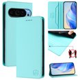 thumbnail image 1 of Allytechgroup Case for Google Pixel 9 / 9 Pro, Compatible with MagSafe RFID Blocking PU Leather Shell with Credit Card Slot Shockproof Protective Back Cover for Google Pixel 9 / 9 Pro, Mint, 1 of 8