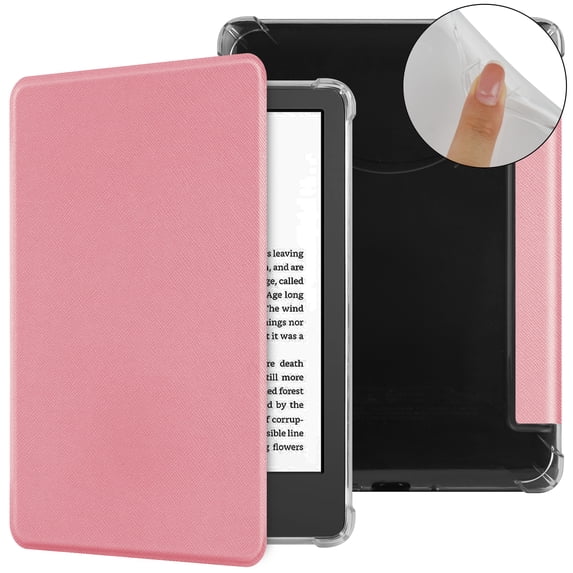 Allytechgroup Case for Kindle Paperwhite 7" 12th Gen 2024,Slim Shockproof Protective Cover Flip Tablet Case with Auto Sleep/Wake for Kindle Paperwhite 7" 12th Generation (2024 Released), Pink