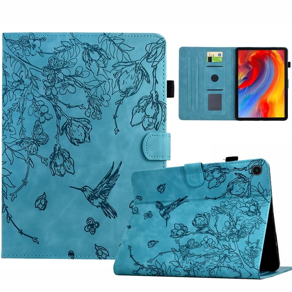 Allytechgroup Case for Lenovo Tab M10 10.1" (3rd Gen) (TB-328F), PU Leather Flip Case with Credit Card Slot Auto Sleep/Wake Kickstand Shockproof Full Body Ptotective, Blue