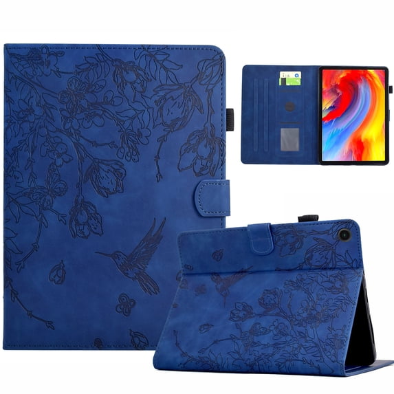 Allytechgroup Case for Lenovo Tab M10 10.1" (3rd Gen) (TB-328F), PU Leather Flip Case with Credit Card Slot Auto Sleep/Wake Kickstand Shockproof Full Body Ptotective, Darkblue