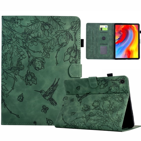 Allytechgroup Case for Lenovo Tab M10 10.1" (3rd Gen) (TB-328F), PU Leather Flip Case with Credit Card Slot Auto Sleep/Wake Kickstand Shockproof Full Body Ptotective, Green