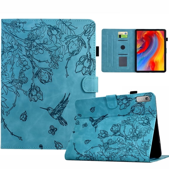Allytechgroup Case for Lenovo Tab M9 2023 (TB-310FU), PU Leather Flip Case with Credit Card Slot Auto Sleep/Wake Kickstand Shockproof Full Body Ptotective for Lenovo M9 Tablet Case 9 inch, Blue