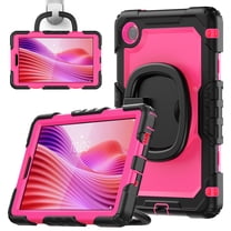 Allytechgroup Case for Lenovo Tab One/Tab K9 2025 (TB-305FU) 8.7 inch, Built-in Screen Protection & Kickstand Military Grade Drop Protection Shockproof Case for Women Men, RoseBlack