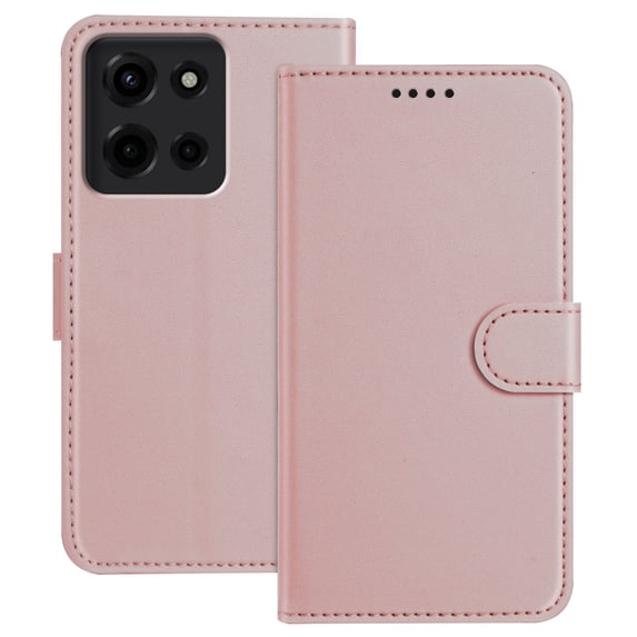 Allytechgroup Case for Motorola G Stylus 5G (2025) with Credit Card Slot, Slim Luxury PU Rugged Non-Slip Grip Shockproof Bumper Full Body Protective Cover Men Women Phone Case, Rosegold