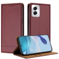 thumbnail image 1 of Allytechgroup Case for Motorola Moto G (2025), PU Leather Flip Wallet Phone Case RFID Blocking Built-in Credit Card Slot Shockproof Protective Back Cover for Motorola Moto G (2025), Winered, 1 of 6