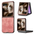thumbnail image 1 of Allytechgroup Case for Motorola Razr+ 2024, PU Leather Shell Compatible with Magsafe Slim Lightweight Shockproof Magentic Protective Back Cover for Razr 50 Ultra, Pink, 1 of 8