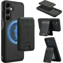Allytechgroup Case for Samsung Galaxy A15, 2 In 1 Wallet Stand Case with Detachable Card Holder Support Wireless Charging Shockproof Magnetic Back Cover for Samsung Galaxy A15, Black