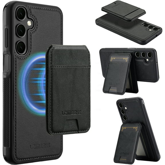 Allytechgroup Case for Samsung Galaxy A16 5G, 2 In 1 Wallet Stand Case with Detachable Card Holder Support Wireless Charging Shockproof Magnetic Back Cover for Samsung Galaxy A16 5G, Black