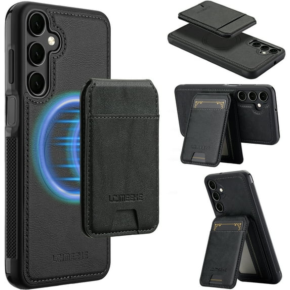 Allytechgroup Case for Samsung Galaxy A16 5G, 2 In 1 Wallet Stand Case with Detachable Card Holder Support Wireless Charging Shockproof Magnetic Back Cover for Samsung Galaxy A16 5G, Black