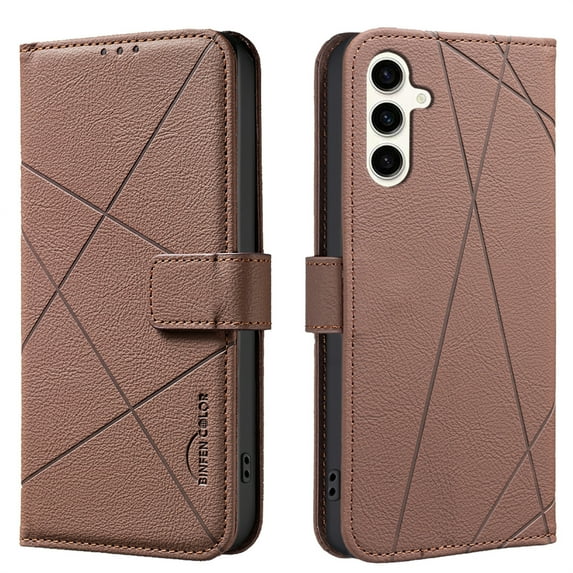 Allytechgroup Case for Samsung Galaxy A16 5G with Credit Card Slot, RFID Blocking PU Leather Slim Stand Wallet Flip Case Shockproof Full Body Cover Bumper for Samsung Galaxy A16 5G, Brown