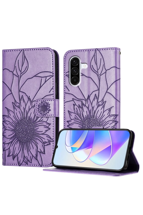 Case for Samsung Galaxy A36 5G with Credit Card Slot, PU Leather RFID Blocking Flip Wallet Phone Case Stand Shockproof Protective Back Cover for Samsung Galaxy A36 5G, Purple