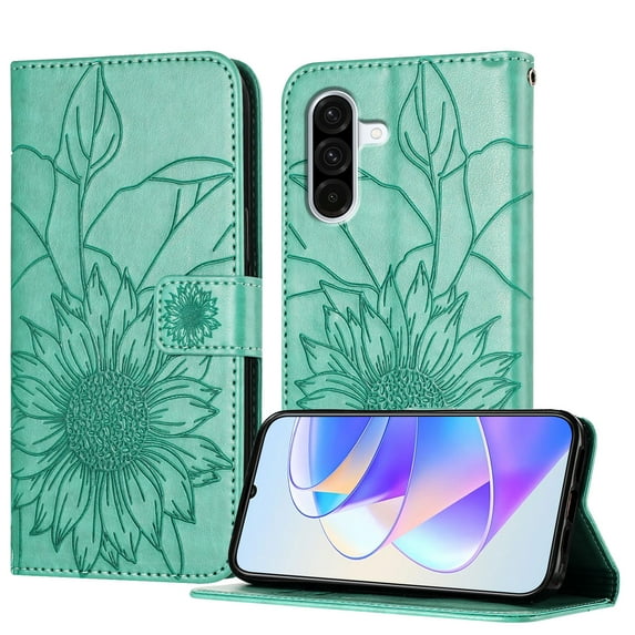 Allytechgroup Case for Samsung Galaxy A36 5G with Credit Card Slot, PU Leather RFID Blocking Flip Wallet Phone Case Stand Shockproof Protective Back Cover for Samsung Galaxy A36 5G, Green