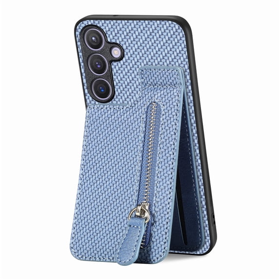 Allytechgroup RFID Blocking Credit Card Slot Kickstand Shockproof PU Leather Wallet Cell Phone Case for Samsung Galaxy A55, Blue
