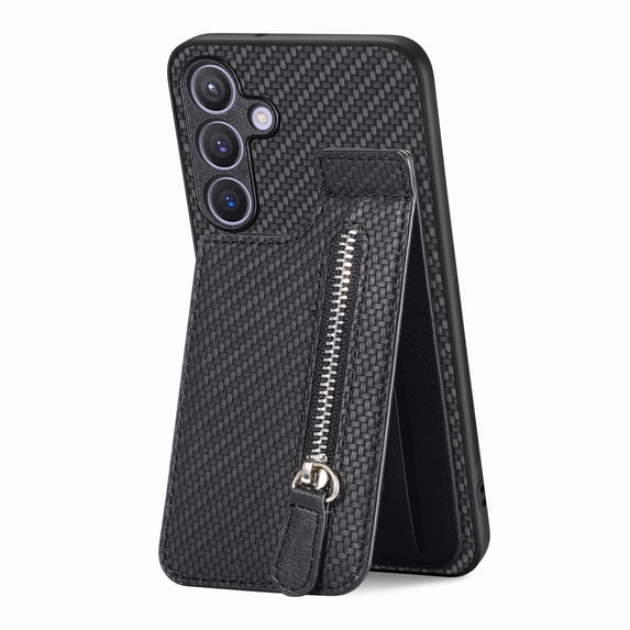 Allytechgroup Case for Samsung Galaxy A55 with Credit Card Slot, RFID Blocking PU Leather Wallet Phone Case with Kickstand Shockproof Military Grade Drop Protection for Women Men, Black