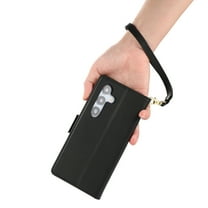 Allytechgroup Case for Samsung Galaxy A56 5G, RFID Blocking PU Leather Flip Stand Phone Shell with Card Holder Wrist Strap Shokcproof Protective Bumper for Samsung Galaxy A56 5G, Black