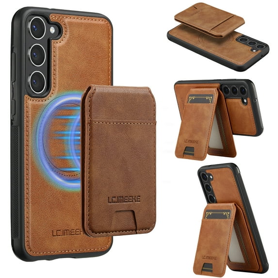Allytechgroup Case for Samsung Galaxy S20 FE, 2 In 1 Wallet Stand Case with Detachable Card Holder Support Wireless Charging Shockproof Magnetic Back Cover for Samsung Galaxy S20 FE, Brown