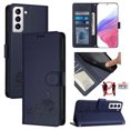 thumbnail image 1 of Allytechgroup Case for Samsung Galaxy S21 FE, RFID Blocking PU Leather Wallet Flip Case with Cards Holder Crossbody Shoulder Strap Shockproof Multi-functional Phone Case for Galaxy S21 FE, Blue, 1 of 7