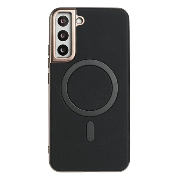 Allytechgroup Case for Samsung Galaxy S21+ Plus,Compatible with MagSafe Slim Leather Magnetic Back Cover with Wireless Charging, Shockproof Anti-Scratch Protective Phone Case for Men & Women,Black